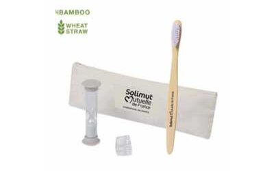 Brosse à dents et sablier en bambou